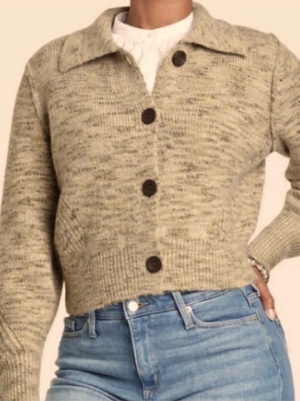 NWT Universal Thread Women's Tan Button Up Crop Cardigan
